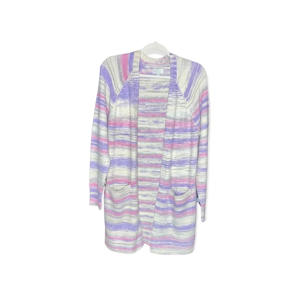 LUCKY BRAND Space Dye Open Front Cardigan Sweater with Hand Pockets M NWT - Picture 5 of 13